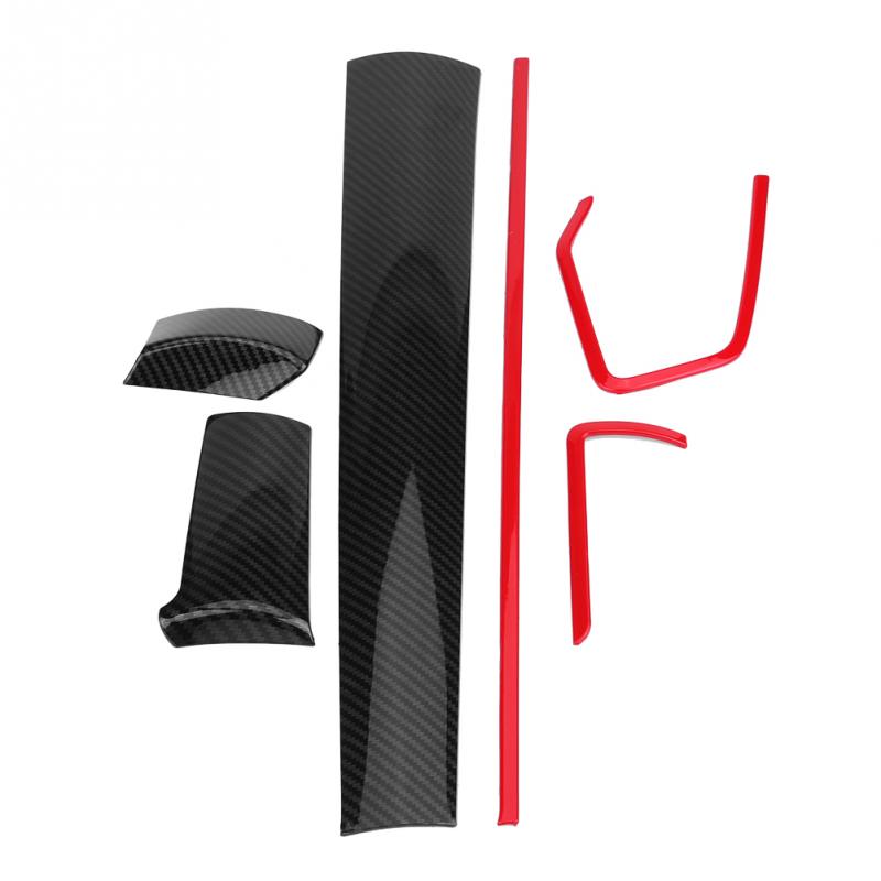 6 uds. De fibra de carbono para consola de coche, cubierta central para salpicadero, pegatinas decorativas embellecedoras para Honda Civic 10. ° 2016 2017