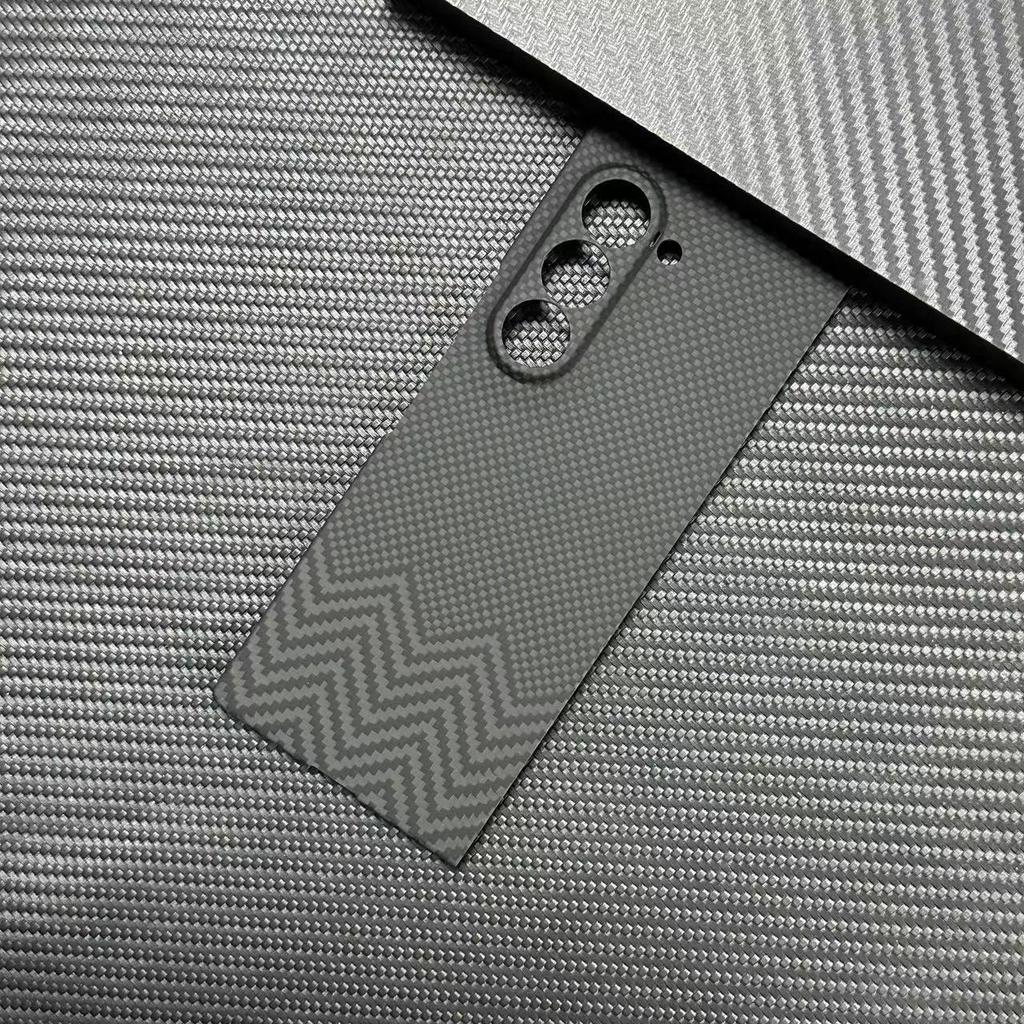New Kevlar Suitable for Samsung Zfold6 Ultra Thin Mobile Phone Case Aramid Fiber Material Hard Shell Wavy Pattern