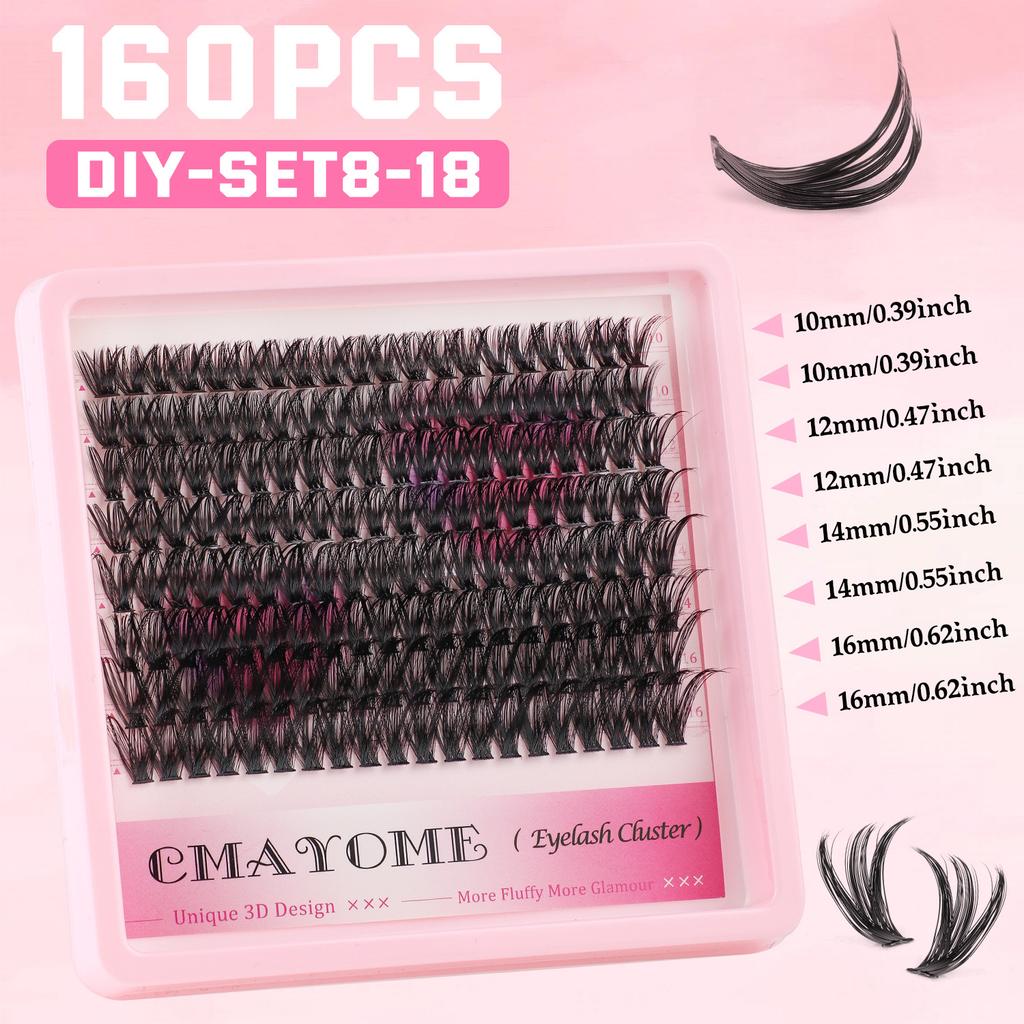 Diy Segmented Single Tuft Of Hair D Curve False Eyelashes 10-16Mm Thick Curled Eyelashes