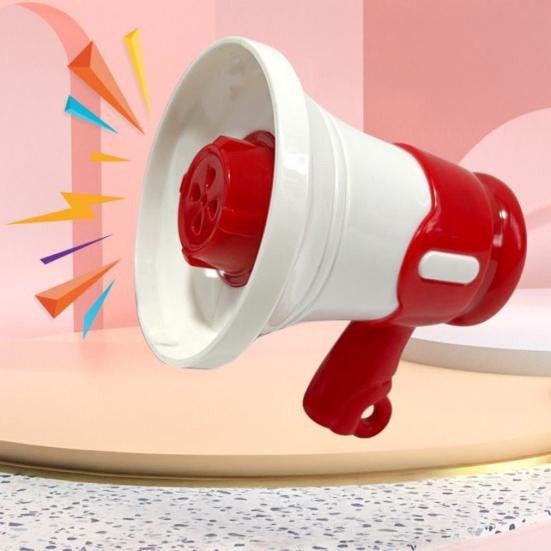 Mini Megaphone Toy with Bead Chain Loud Bullhorn Keychain Pendant Toddlers Boys Girls Recording Loudspeaker Educational Musical Instruments Toy