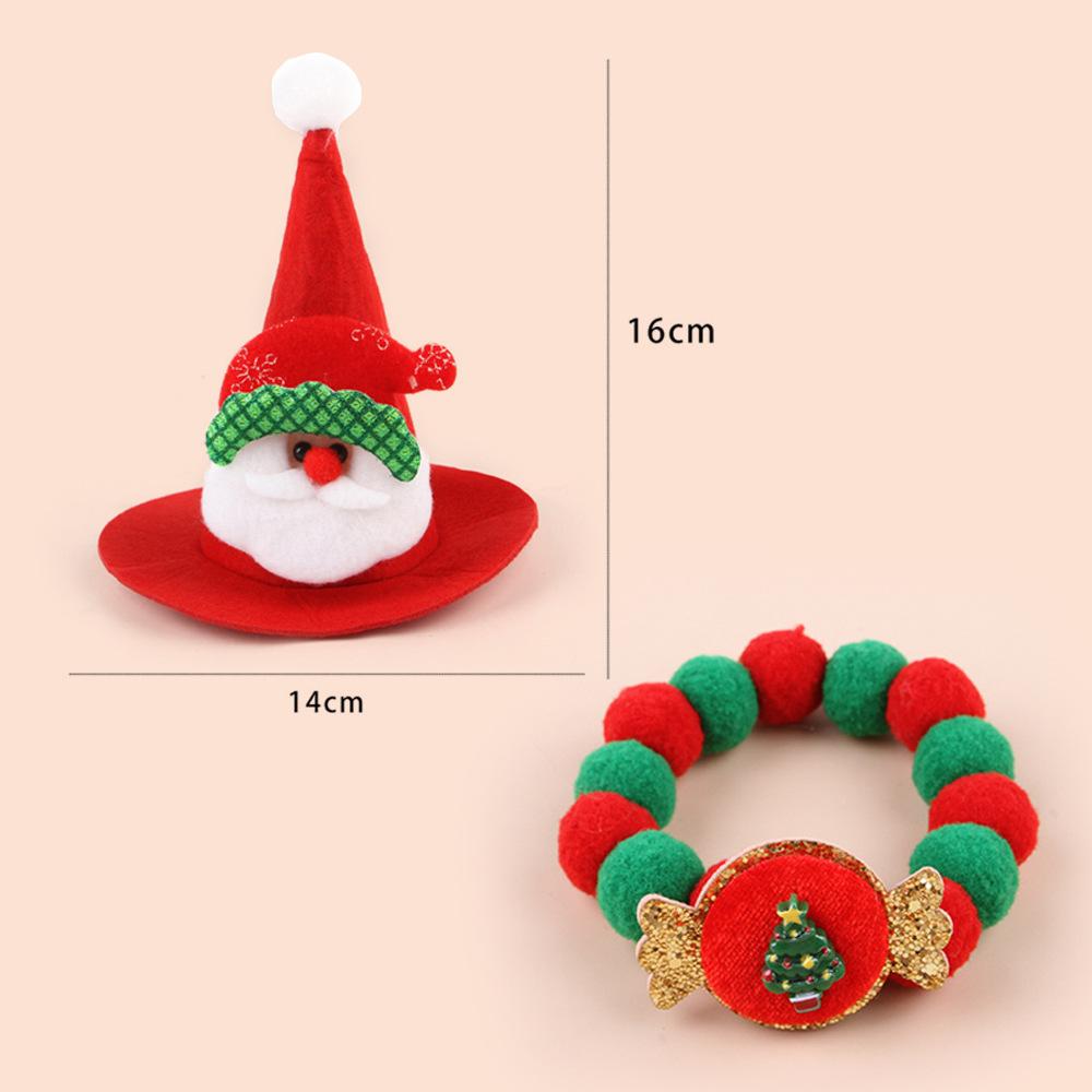 Pet Christmas Hat Scarf Set Accessories with Christmas Kitten Scarf Cat Christmas Hat Set