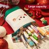 Christmas Retractable Cute Pencil Case School Stationery Storage Bag Canvas Pencil Bag Kawaii Pen Holder Children Christmas Gift
