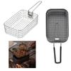 Portables Stainless Steel Frying Basket Multipurpose Pots with Frying Basket Family Barbecue Accessory