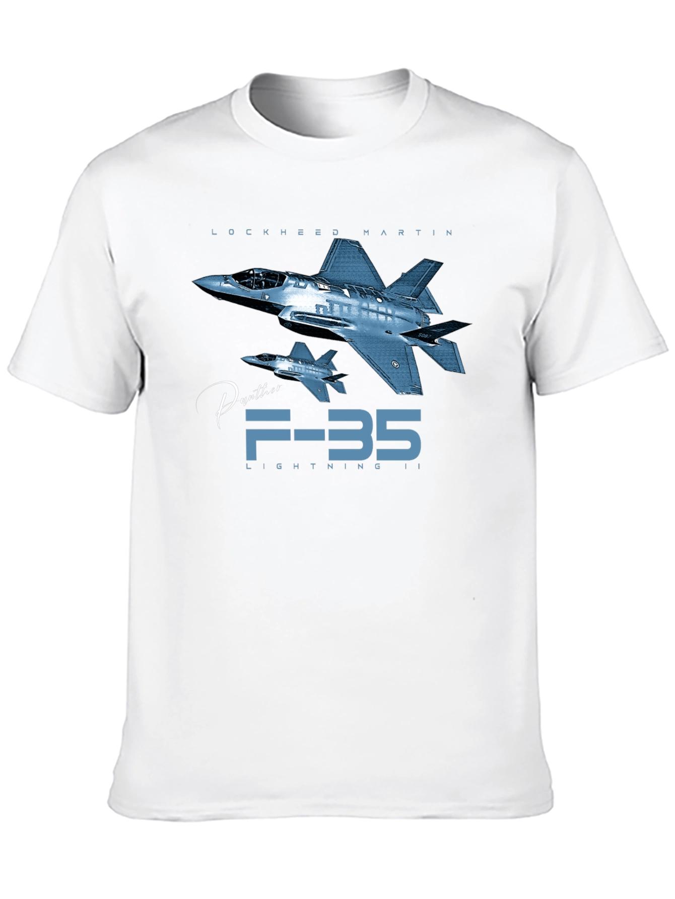 F35 Lightning II Stealth Fighter Jet TShirt 100 Cotton ONeck Short Sleeve Summer Casual Mens Tshirt Streetwear S
