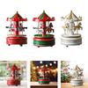 Christmas carousel music box made of wood, a Christmas showpiece in the shape of