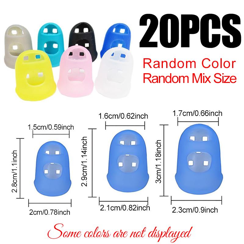 10-30PCS Guitar Finger Protector Assorted Size Mix Color Silicone Hollowed Out Breathable Nonslip Fingerstall Practice Props ZYF