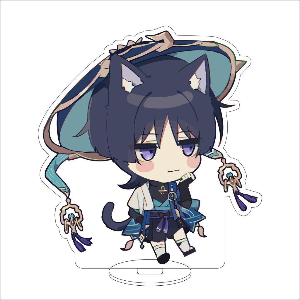 10CM Anime Genshin Impact Figure Stand Model Amamiya Wanderer Cute Desk Decor Standing Sign Gifts