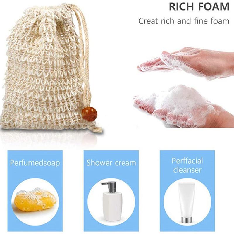 Soap Bar Sisal Soap Bag Shower Bath Sisal Soap Bag Exfoliating Soap Saver Pouch