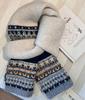 Fair Island wind jacquard knitted scarf women's winter new warm thickened student couple neck scarf tide