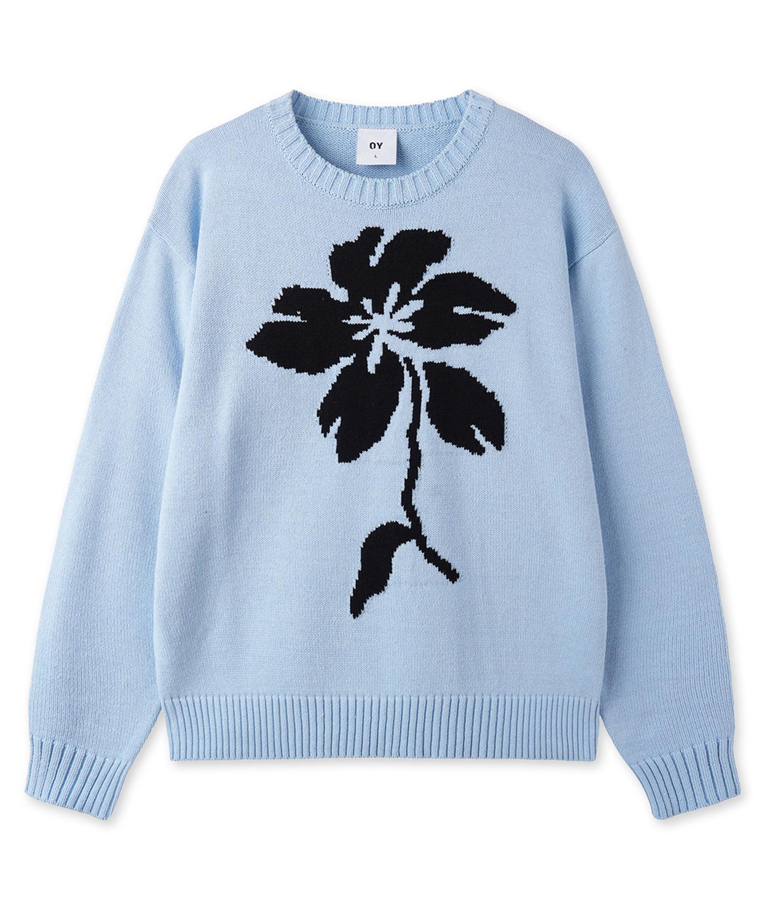 Oy Floral Bloom Knit – Sky Blue M