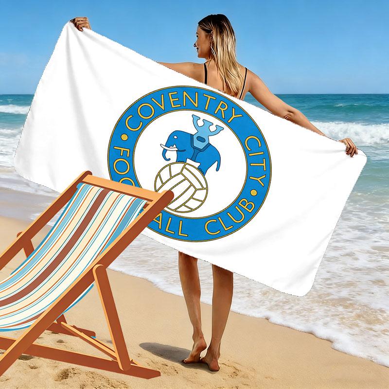 Coventry City Print Beach Towel, Large Soft Quick Dry Towel for Beach Camping Swimming