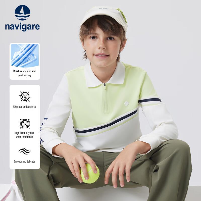 Navigare Boy s Long-Sleeve Quick-Dry Anti-Bacterial Polo Shirt 3XL