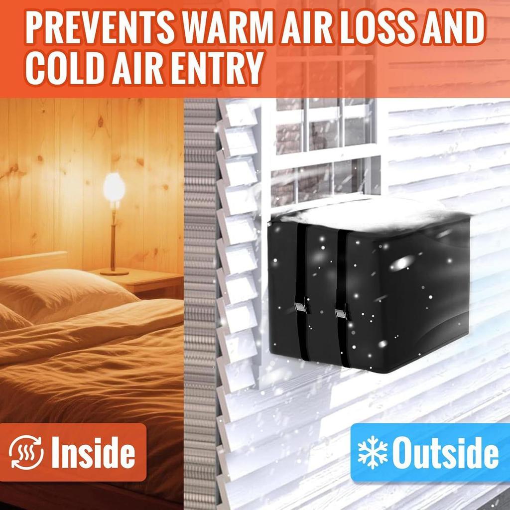 Window Air Conditioner Cover Thicken Waterproof Defenders Window Ac Unit Cover for Patio Exterior Apartment Yard Outdoor Home