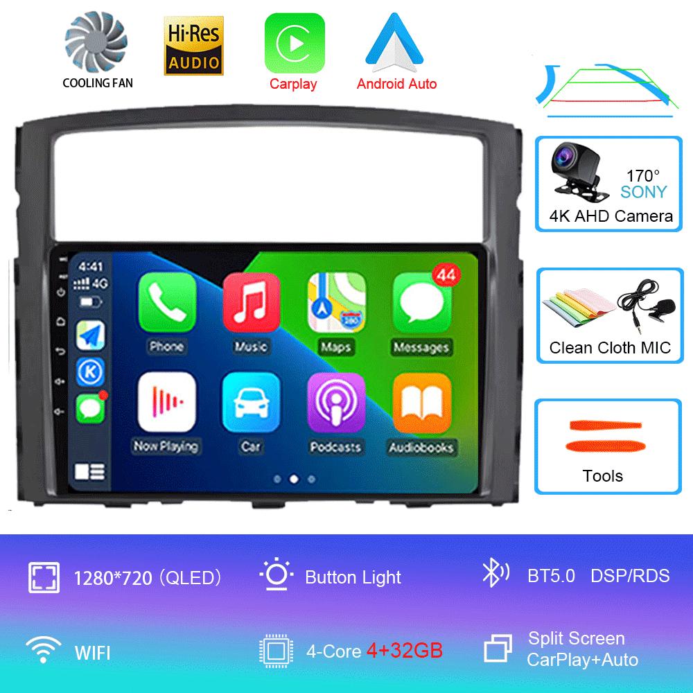 For Mitsubishi Pajero 4 V80 V90 2006-2014 8 Core 5G Car Radio Multimedia Video Player Android 14 2 Din Carplay Gsp QLED DSP