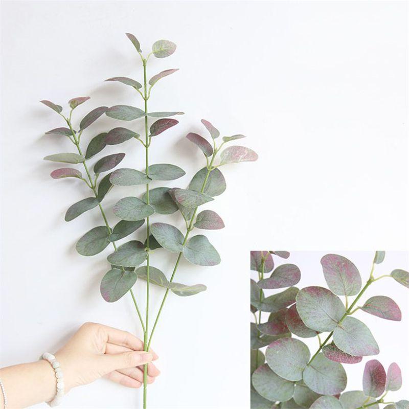 

Artificial 68cm Fake Leaf Eucalyptus Green Plant Silk Flower Nordic Decor Home червоний