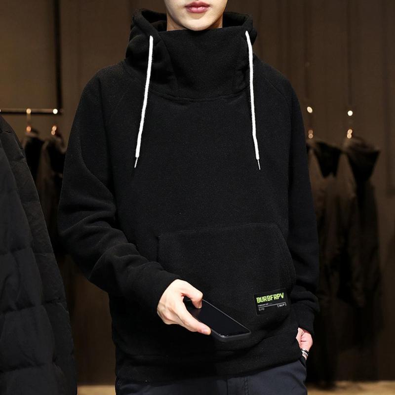 New Autumn and Winter High-neck Hooded Fleece Simple Loose Sweater
