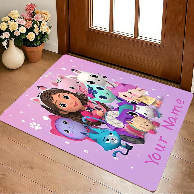 Custom Name Fairy Cat Dreams Living Room Non-Slip Area Rug Soft Carpet for Bedroom Kids Playroom Sofa Office Home Decor Doormat