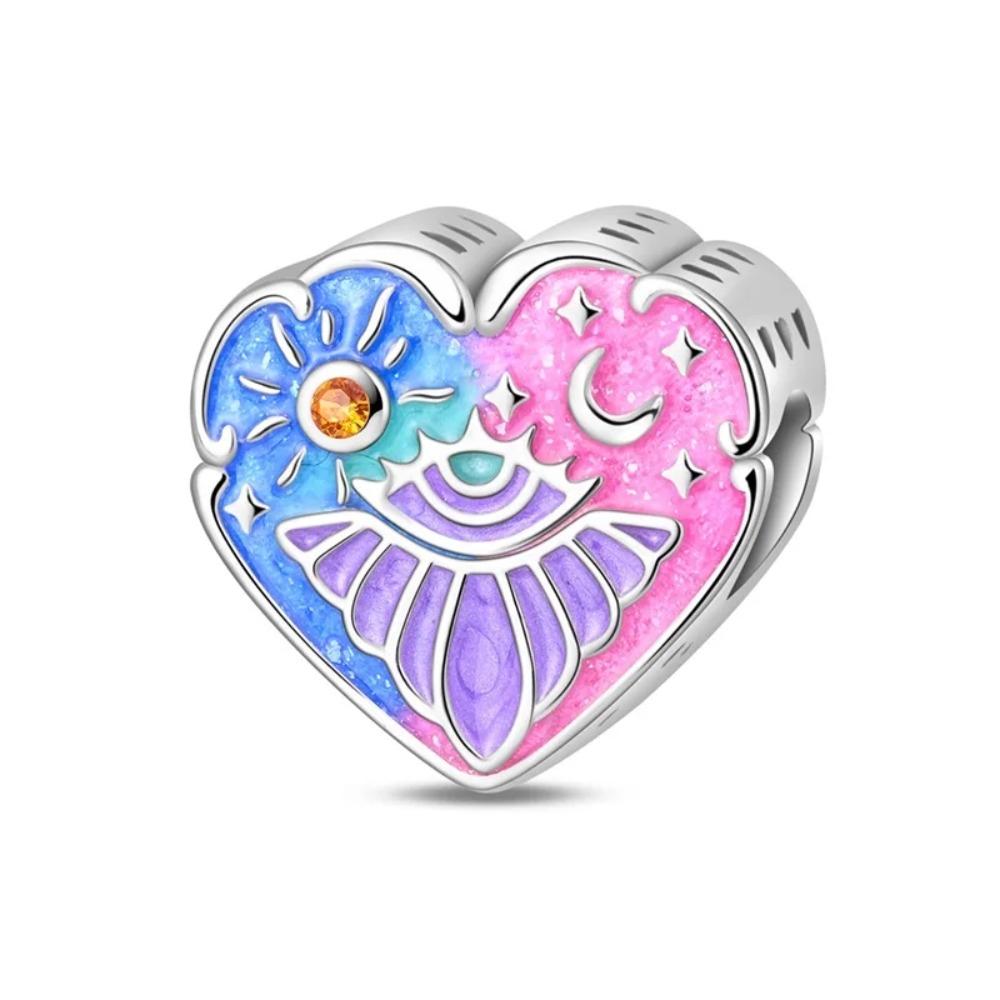 925 Silver Unicorn Pendant Noctilucent Charm Bead DIY Princess Bracelet Colorful Jewelry Gift for Women