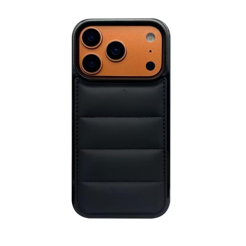 Luxus Daunenjacke Puffer Handyhülle für iPhone 17 Air 15 16 14 Plus 13 12 11 17 Pro Max Weicher Stoff Silikon Candy Cover Funda