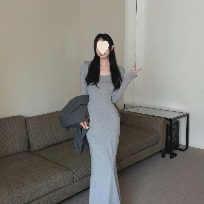 Chic High-Waist Fishtail Skirt Dress for Women - Autumn Style