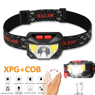XPG+COB LED Headlamp USB Rechargeable 500LM Head Torch Head Flashlight Waterproof Head Torch Outdoor Camping Fishing Headlight