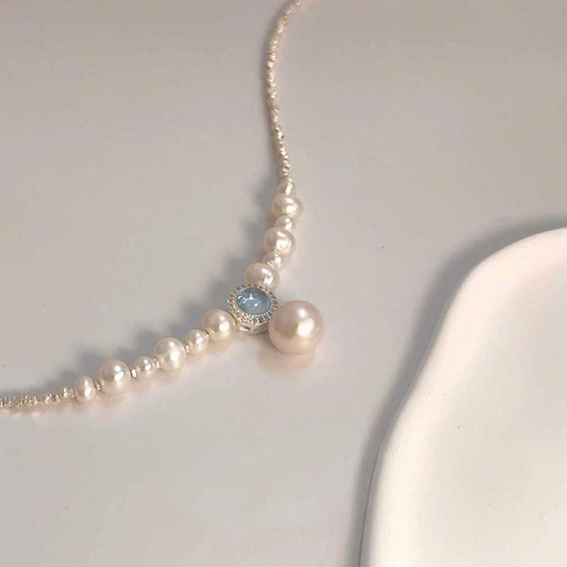 Aquamarine Elegant High-End Sunset Party Necklace for Women (2025 Style)