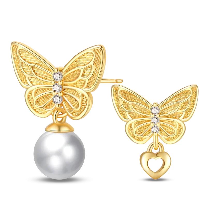 Original New In 925 Silver Gold Star And Moon Pave Colored Zircon Earrings For Women Trending Fashion Jewelry Birthday Gift