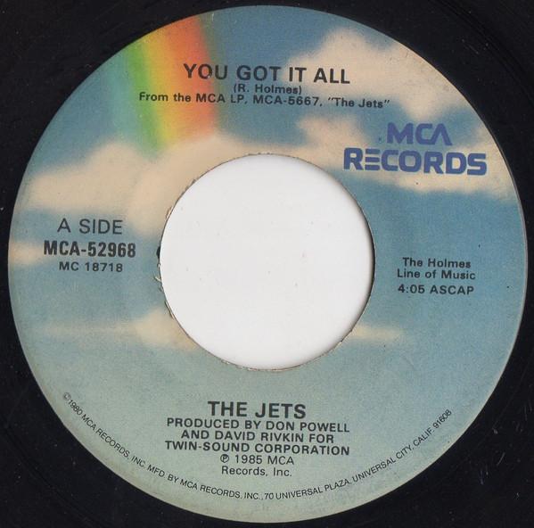 

7inch Record JETS - You Got It All MCA52968 MCA Records 1986 US Dance & Electronica Used