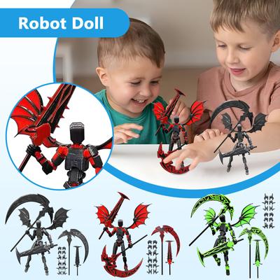 Κινητό σετ κούκλας, 3D Printed Titan Robot Mobile Doll, Posable Mobile Doll, Κατάλληλο για Συλλέκτες, Διακόσμηση επιφάνειας εργασίας