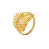 Elegant 18K Gold-Plated Geometric Stainless Steel Ring with Natural Stone, Adjustable for Women