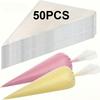 50-Pack Disposable Thickened Plastic Piping Bags with Easy-Fill Nozzles - Individually Packaged, Buttercream Bags for Cake Decorating,