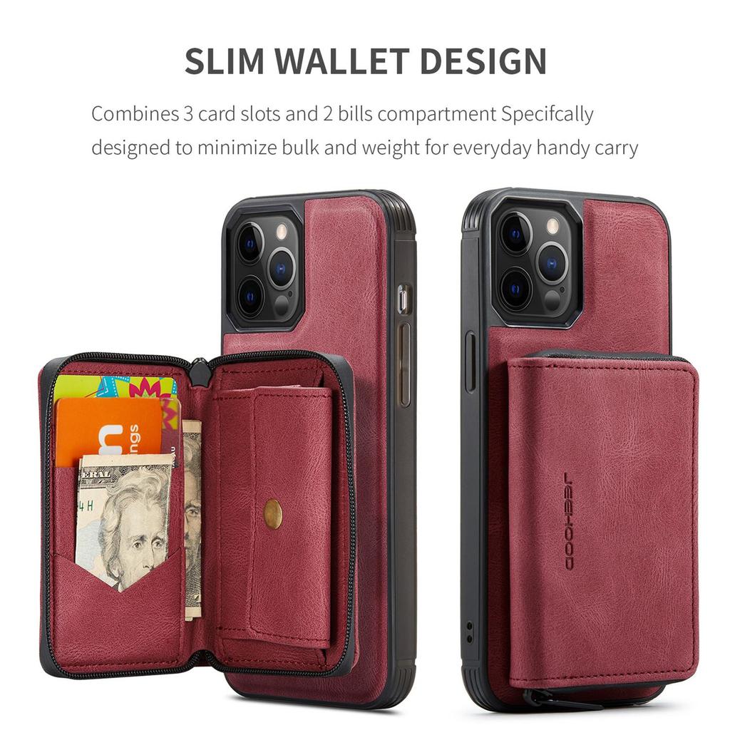 Zipper Wallet Card Phone Case for iPhone 17 Pro Max 16 Plus 15 14 13 12 11 XS XR X Flip Leather Holder Back Cover For Samsung S25 Ultra S24 FE S23 S22