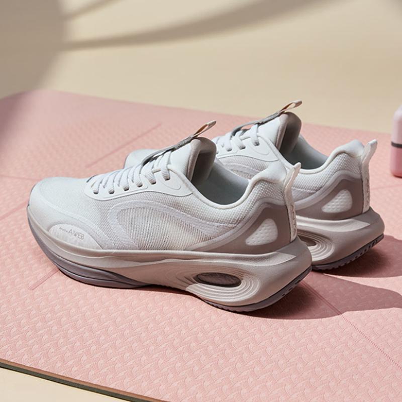 Anta Arc Cushioning Low Top Running Shoes Women Sneakers White Pink 122437790-2