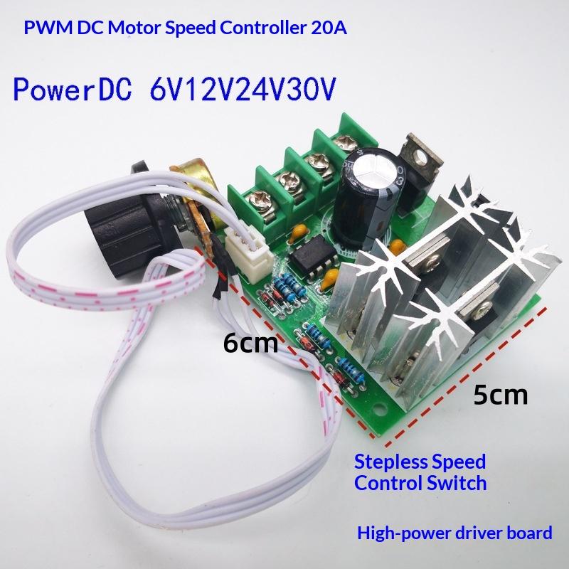 1Pcs PWM Speed Regulator Stepless DC Motor Speed Controller DC 9V-60V 12V 24V 60V 20A Motor Pulse Width Modulator Regulator