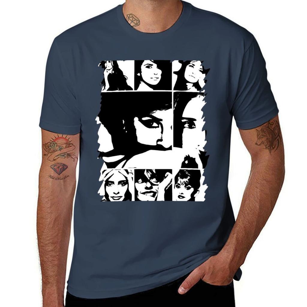 Penelope Cruz Kunst T-Shirt Basic Unifarben Kurzarm Baumwoll Oberteil