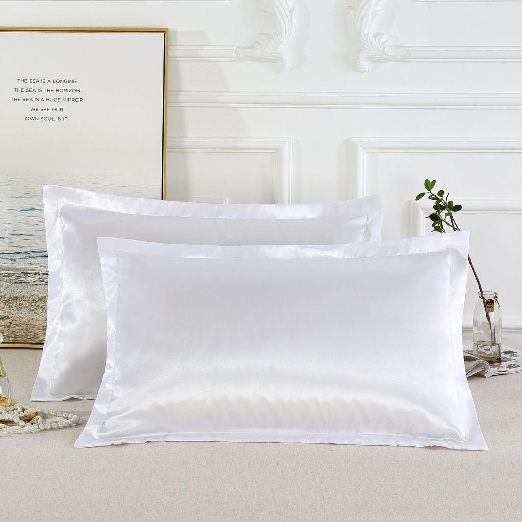 Buy 50x70cm Pure Emulation Silk Pillowcase Comfortable Soft Imitated Silk Satin Pillow Case