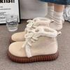 Wear velvet thickened non-slip cotton shoes for women 2025 new autumn and winter warm and antifreeze thick-soled snow boots for women in winter