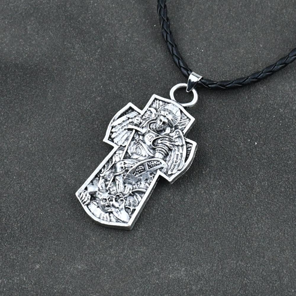St George Protection Necklace Talisman Jewelry Shield Sword Saint Prayer Religious Charm for Safety and Blessing