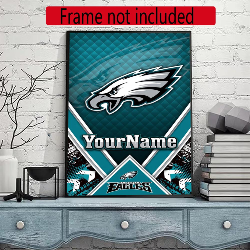 Philadelphia Eagles Customize Text Diamond Painting Round Diamond Mosaic Suitable For Beginners Diamond Painting Rhinestones Gift Frameless