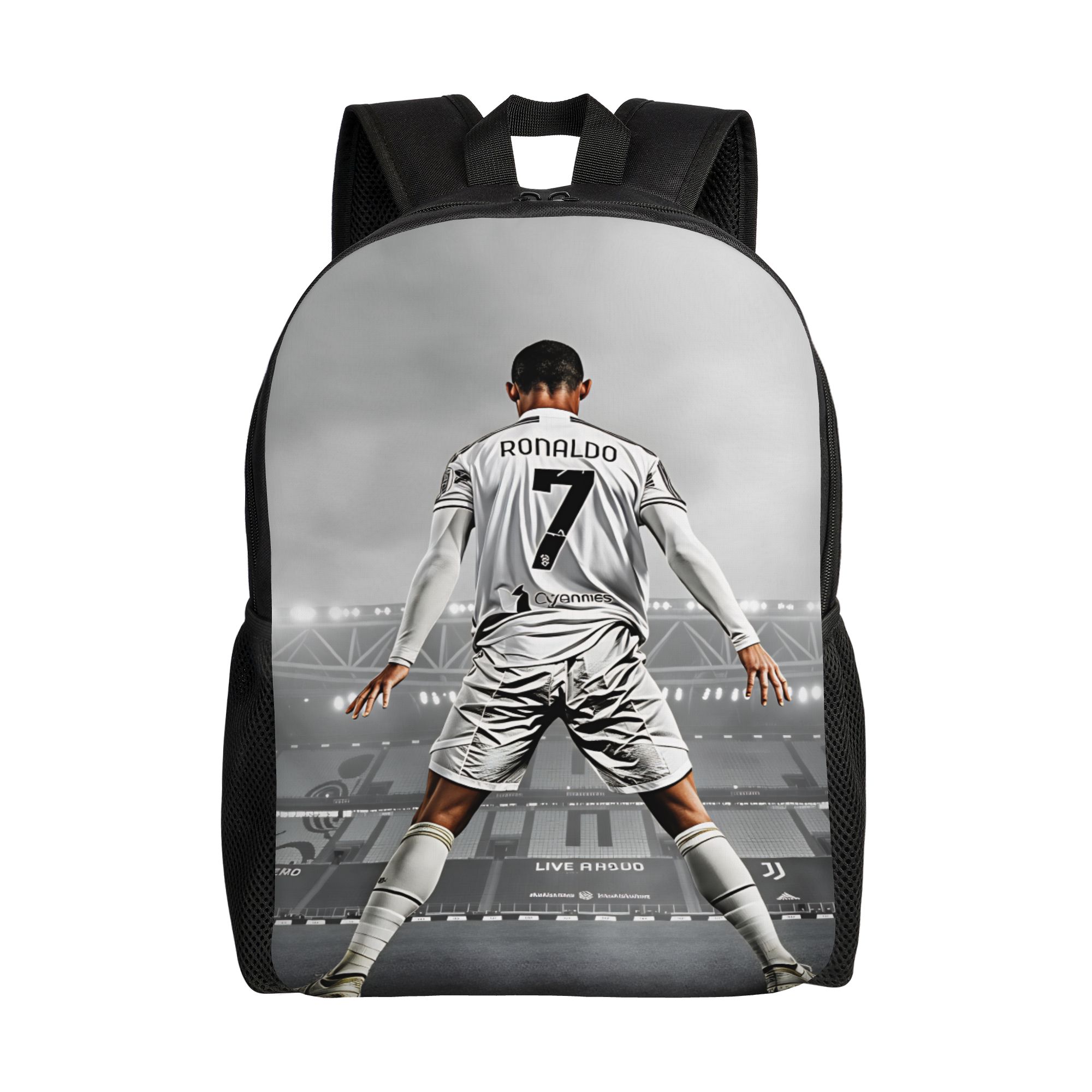 Dynamische Voetballer Rugzak Unisex R-Ronaldos 2026 Lichtgewicht Rugzakken Polyester Kawaii Middelbare School Tassen Kleurrijke Rugzak (as the picture,as picture)