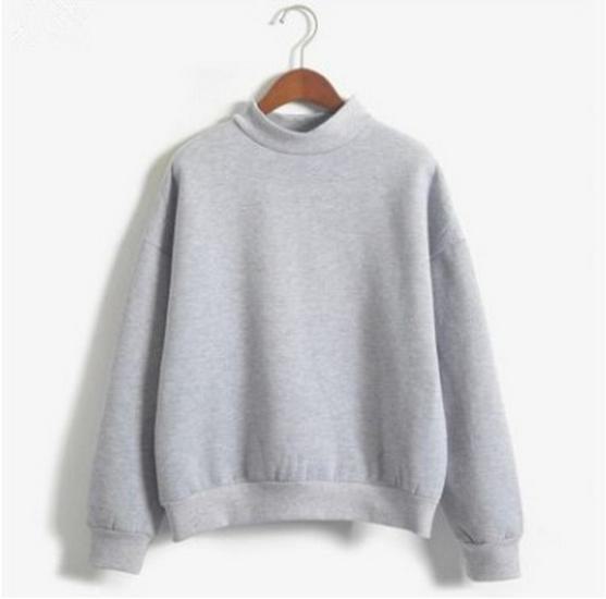 Women's Korean Solid Color Velvet Sweater - Autumn/Winter Baseball Jacket with High Collar