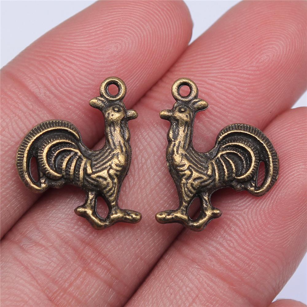 10pcs Animal Charms Rooster Cock Chicken Charms Antique Silver Color Pendants DIY Crafts Making Findings Handmade Jewelry