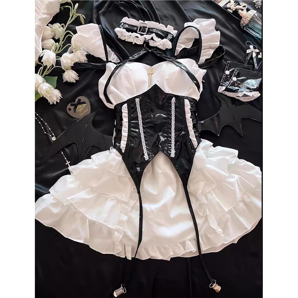 Maid Clothes Maid Sexy Cosplay Erotic Little Devil Extremely Naughty Lingerie Underwear Transparent Perforated Baby Doll Costume Devil Witch Vampire