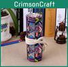 Colored Style Ethnic Geometric Pattern Pencil Canvas Storage Bag Students For