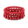 Nuovi Braccialetti con Perline Rosse da 6mm 8mm 10mm Classici Elastici Estensibili Bracciale Rigido in Pietra Naturale per Donne Uomini Gioielli Yoga