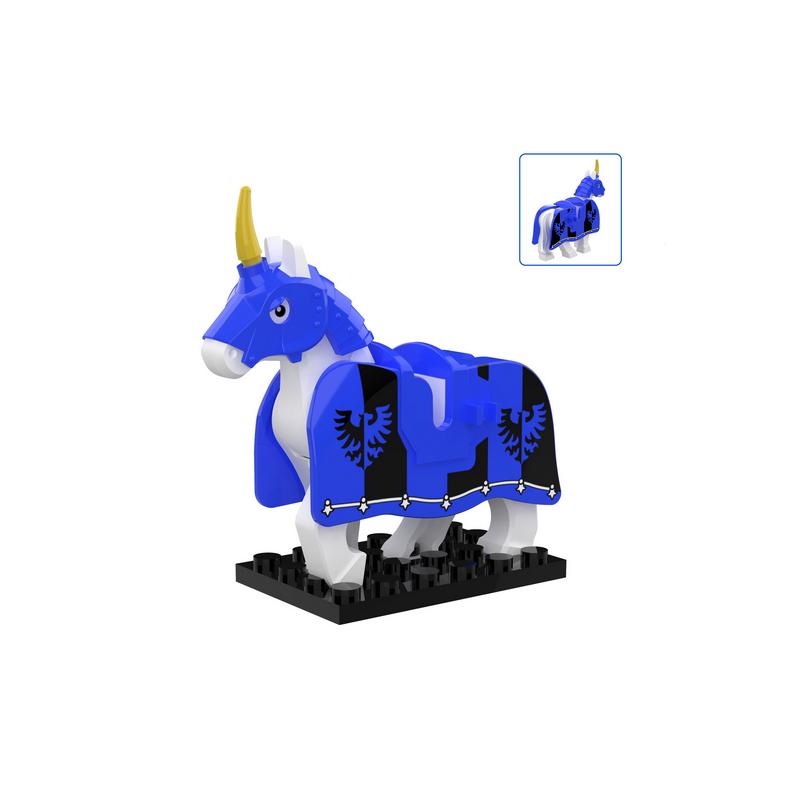 Militära Medeltida Byggklossar Soldatfigurer Riddare Utrustning Djurtillbehör Fäste Rüstning Krigshäst Miniklossar MOC