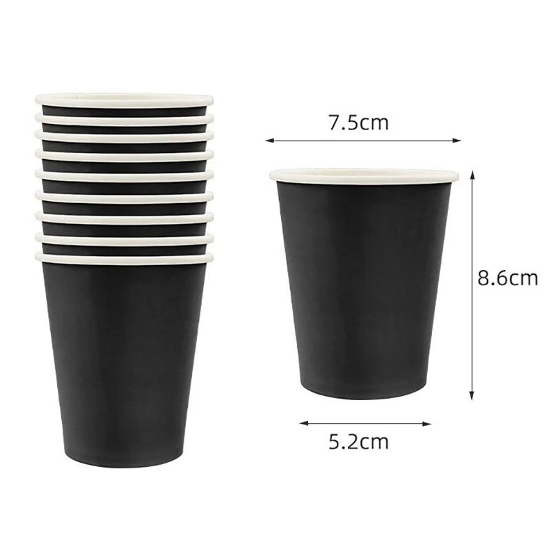 Solid Black Theme Tableware Birthday Party Disposable Cutlery Paper Napkins Cups Plates Tablecloths Fork Spoon Party Decorations