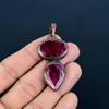 Ruby Pendant Gemstone Jewelry, Copper Electroformed Handmade Pendant, Latest Design Jewelry