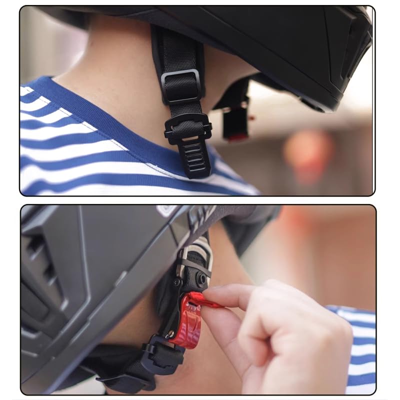 Samcos Hebilla Rápida para Casco de Motocicleta Bicicleta Kit de Repuesto Accesorio para Fijación de Casco Correa de Barbilla, Fácil de Instalar y Quitar