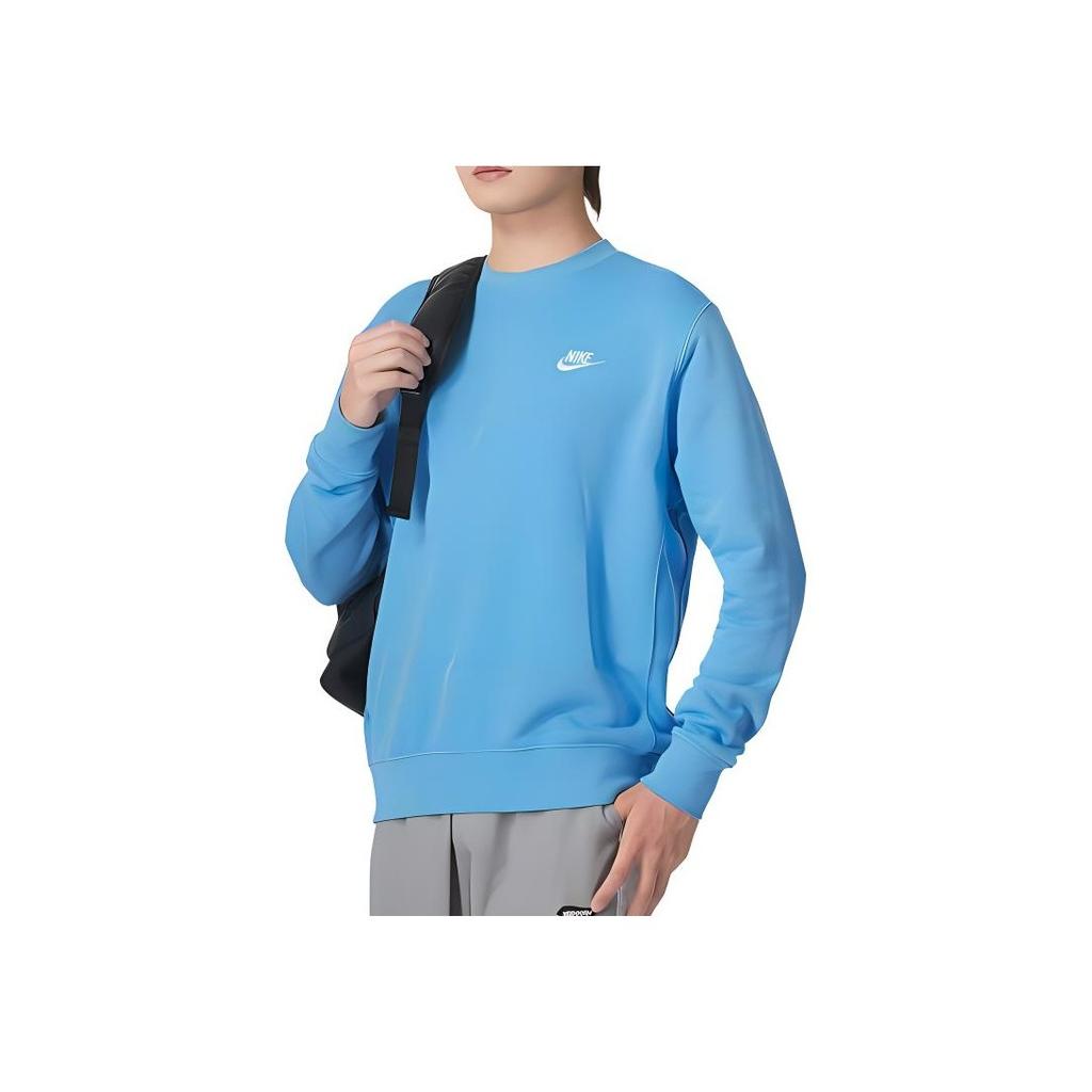 Nike SS24 Minimalistická volná mikina s kulatým výstřihem Pletená mikina Pánské mikiny Modrá BV2667-412